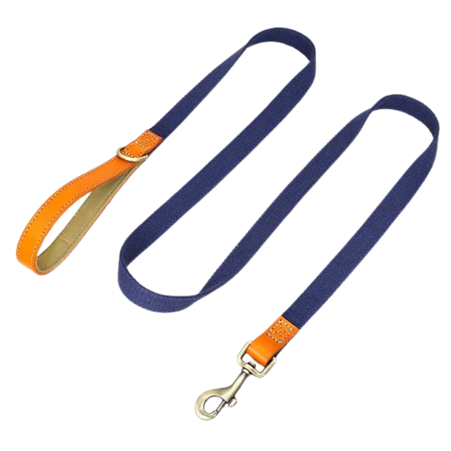Dog Leash 150 cm – Durable Nylon Lead with PU Leather Handle
