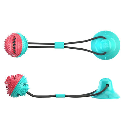 Interactive Suction Cup Dog Toy – Silicone Chew Ball for Puppies