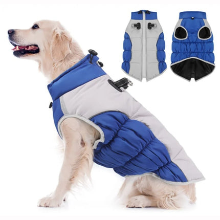 Reflective Dog Jacket – Winter Zipper Coat with Built-In Harness