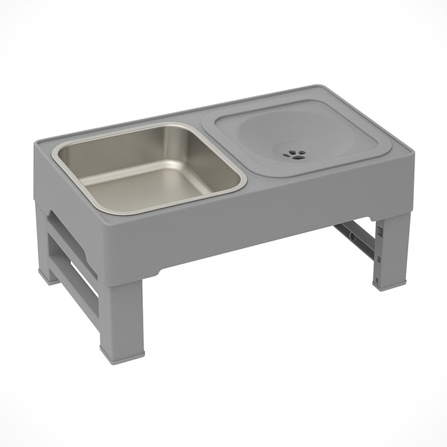 2-in-1 Elevated Dog Bowls – Adjustable Height Slow Feeder with Non-Slip Base