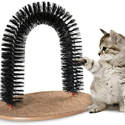 Cat Grooming Arch – Toy with Brush and Scratch Pad