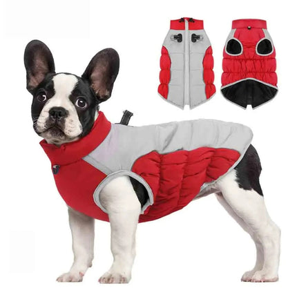 Reflective Dog Jacket – Winter Zipper Coat with Built-In Harness