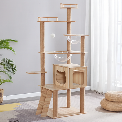 Cat Tree – Multi-Level Cat Tower with Sisal Rope Scratching Posts & Toys