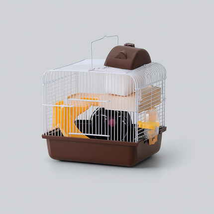 Hamster Cage with Slide – Double-Layer House for Small Rodents and Guinea Pigs