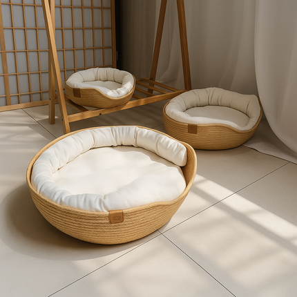 Bamboo Pet Bed - with Removable Cushion