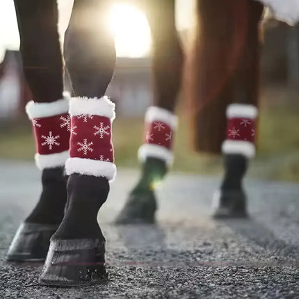 Horse Leg Wraps – Christmas Polyester Covers with Faux Fur