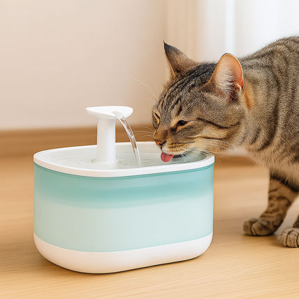 Quiet Pet Water Fountain – 2.1L Cat & Dog Dispenser with Dual Flow Design