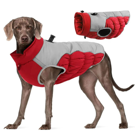 Reflective Dog Jacket – Winter Zipper Coat with Built-In Harness