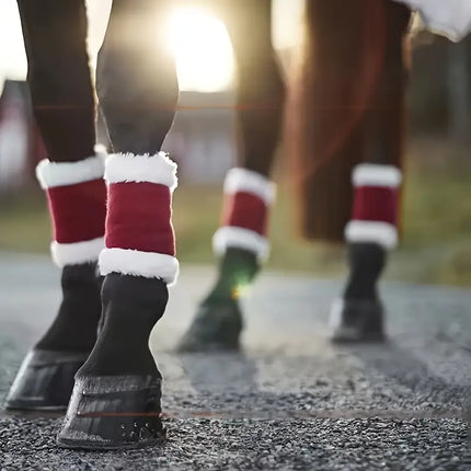 Horse Leg Wraps – Christmas Polyester Covers with Faux Fur