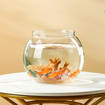 Transparent Round Fish Bowl - Aquarium for Small Fish