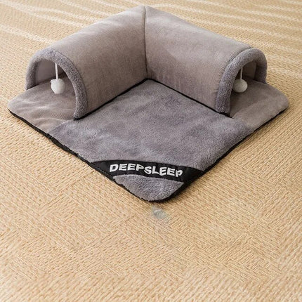 3-In-1 Cat Tunnel And Play Mat – Pet Mat For Small And Medium Cats