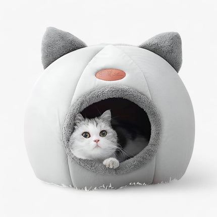 Winter Pet Bed – Washable Sleeping Cave for Cats