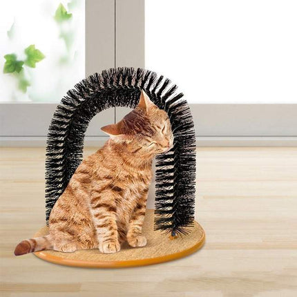 Cat Grooming Arch – Toy with Brush and Scratch Pad