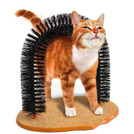 Cat Grooming Arch – Toy with Brush and Scratch Pad