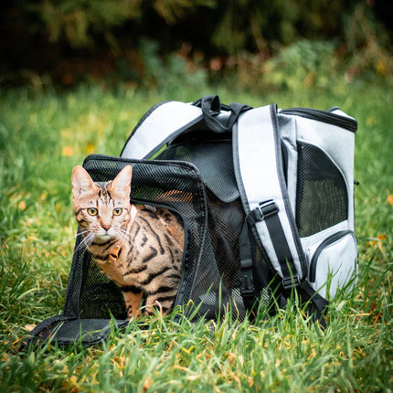Pet Carrier Backpack – Expandable Foldable Bag with Breathable Design