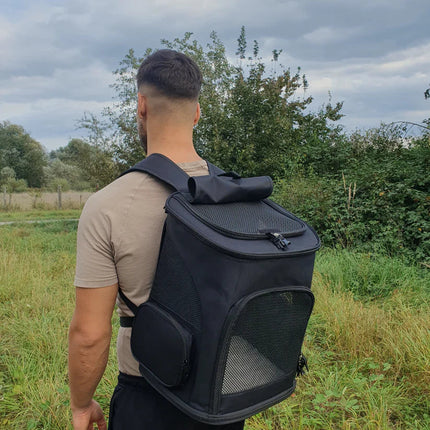 Pet Carrier Backpack – Expandable Foldable Bag with Breathable Design