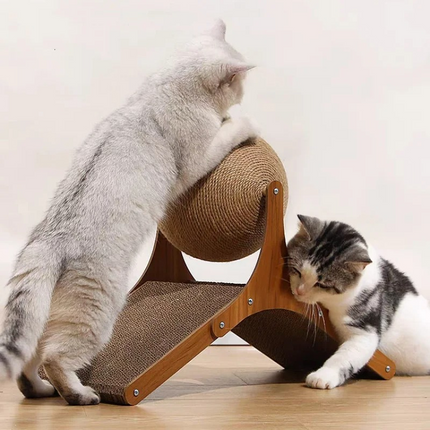 Cat Scratching Board – Wooden Frame with Sisal Rope Toy
