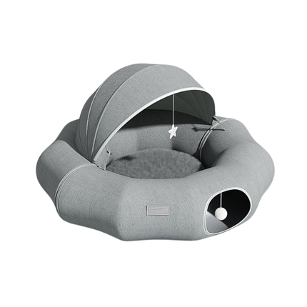 Donut Cat Tunnel Bed – Enclosed Pet Nest for Cats
