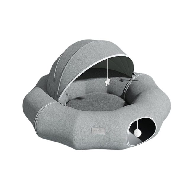 Donut Cat Tunnel Bed – Enclosed Pet Nest for Cats