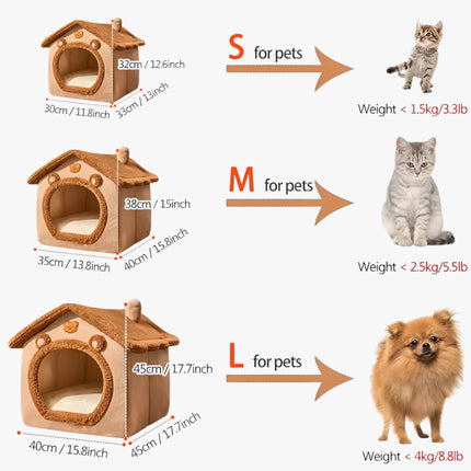 Foldable Pet House – Washable Indoor Bed for Cats and Small Dogs