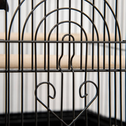 Metal Bird Cage – Small Cage with Perch, Food Container & Handle