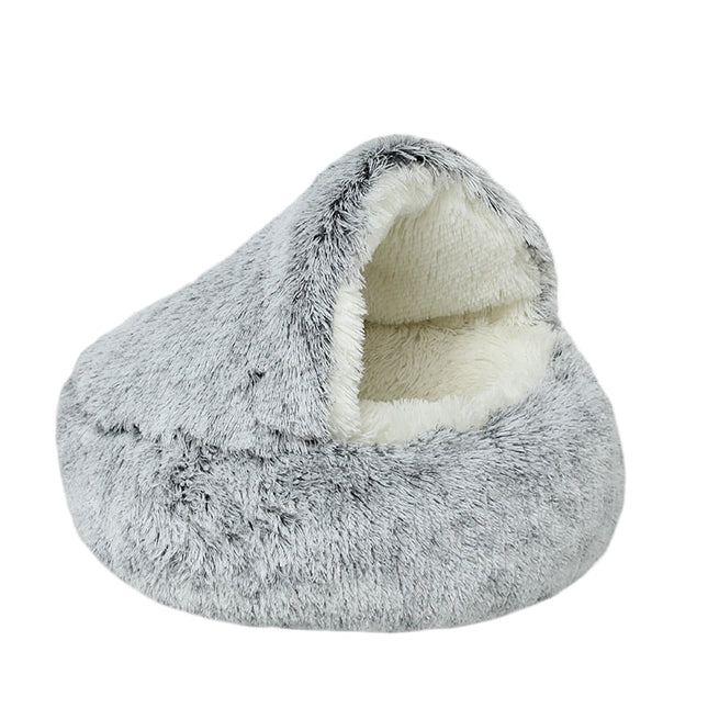 Round Plush Pet Bed – Soft Sleeping Cushion for Cats and Small Dogs