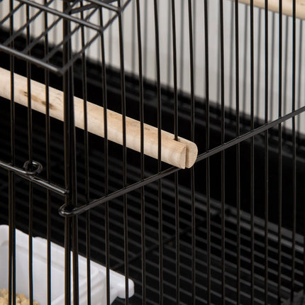 Metal Bird Cage – Small Cage with Perch, Food Container & Handle