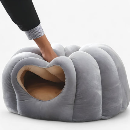 Pumpkin Pet Bed - Velvet Washable Bed for Cats
