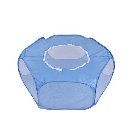 Foldable Pet Playpen – Portable Transparent Tent Cage for Small Animals