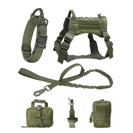 Tactical Dog Harness Vest – Adjustable with Leash and Collar