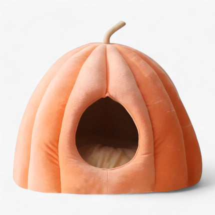 Pumpkin Pet Bed - Velvet Washable Bed for Cats