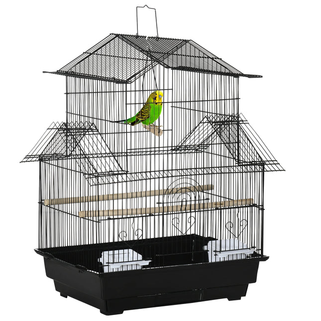 Metal Bird Cage – Small Cage with Perch, Food Container & Handle