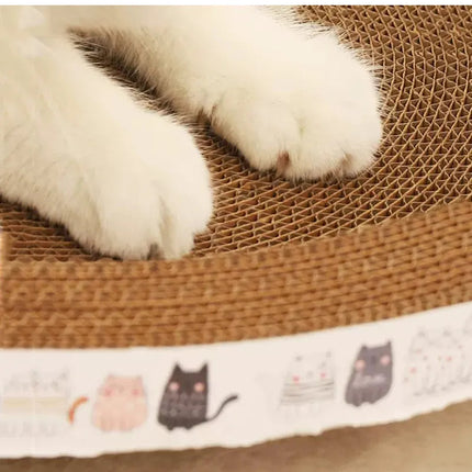 Cat Scratcher Pad – Oval Cardboard Scratching Bowl for Indoor Cats