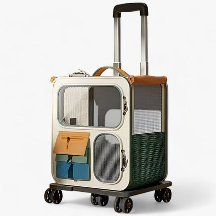 Pet Trolley Backpack – Multi-Functional Carrier with Wheels and Mesh Ventilation