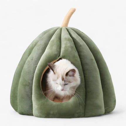 Pumpkin Pet Bed - Velvet Washable Bed for Cats