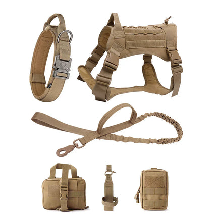 Tactical Dog Harness Vest – Adjustable with Leash and Collar