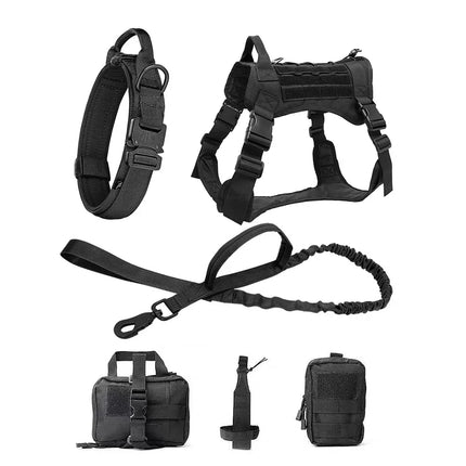 Tactical Dog Harness Vest – Adjustable with Leash and Collar