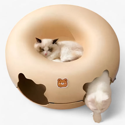 Felt Cat Tunnel Bed – Removable Zipper Cave for Play and Rest
