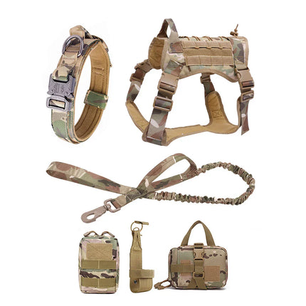 Tactical Dog Harness Vest – Adjustable with Leash and Collar