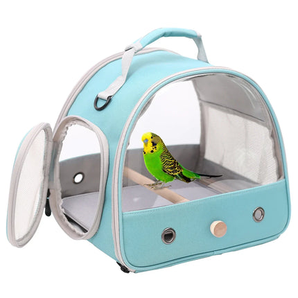 Portable Parrot Carrier Bag – Foldable Travel Cage with Perch and Shoulder Strap