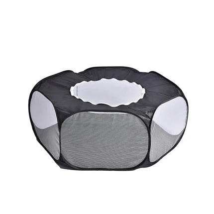 Foldable Pet Playpen – Portable Transparent Tent Cage for Small Animals