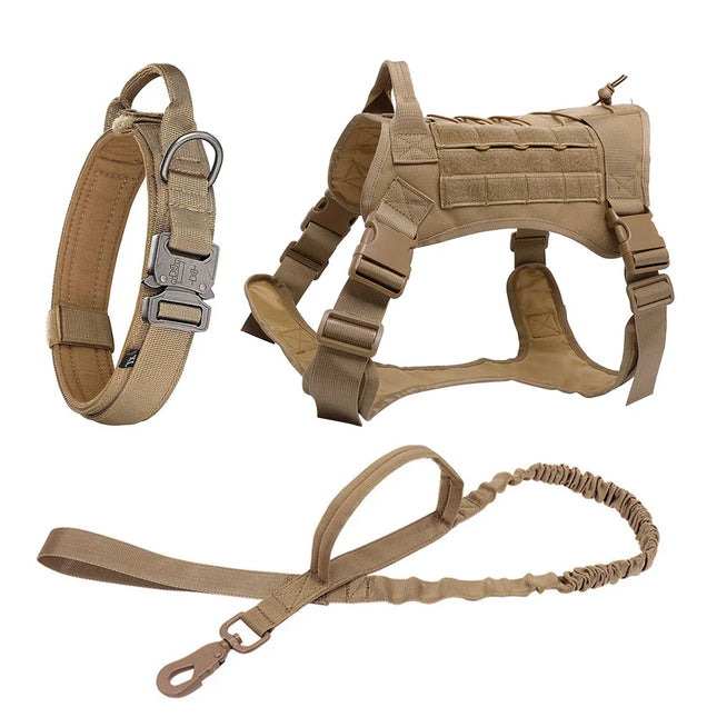 Tactical Dog Harness Vest – Adjustable with Leash and Collar