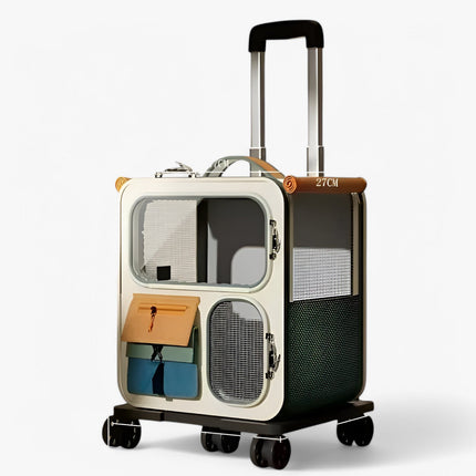 Pet Trolley Backpack – Multi-Functional Carrier with Wheels and Mesh Ventilation