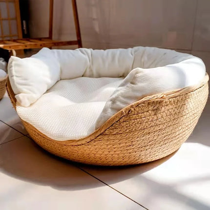 Bamboo Pet Bed - with Removable Cushion