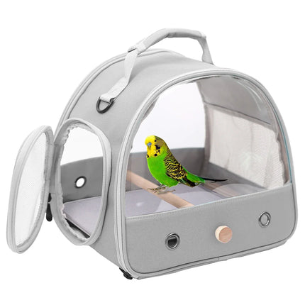 Portable Parrot Carrier Bag – Foldable Travel Cage with Perch and Shoulder Strap