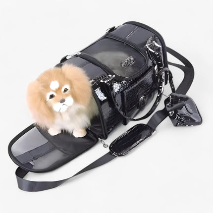 Leather Dog Carrier – Shoulder Bag for Small Dogs