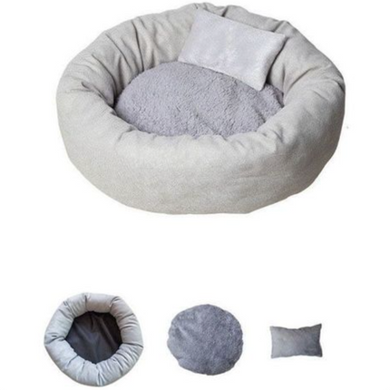 Soft Plush Pet Bed – Round Sleeping Mat for Cats