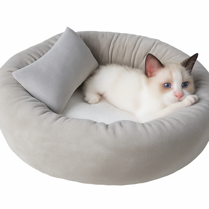 Soft Plush Pet Bed – Round Sleeping Mat for Cats