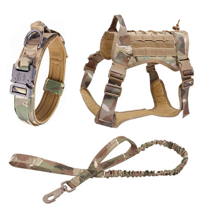 Tactical Dog Harness Vest – Adjustable with Leash and Collar