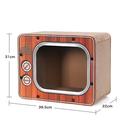 Cat Scratcher – Retro TV-Shaped Cardboard Scratching House